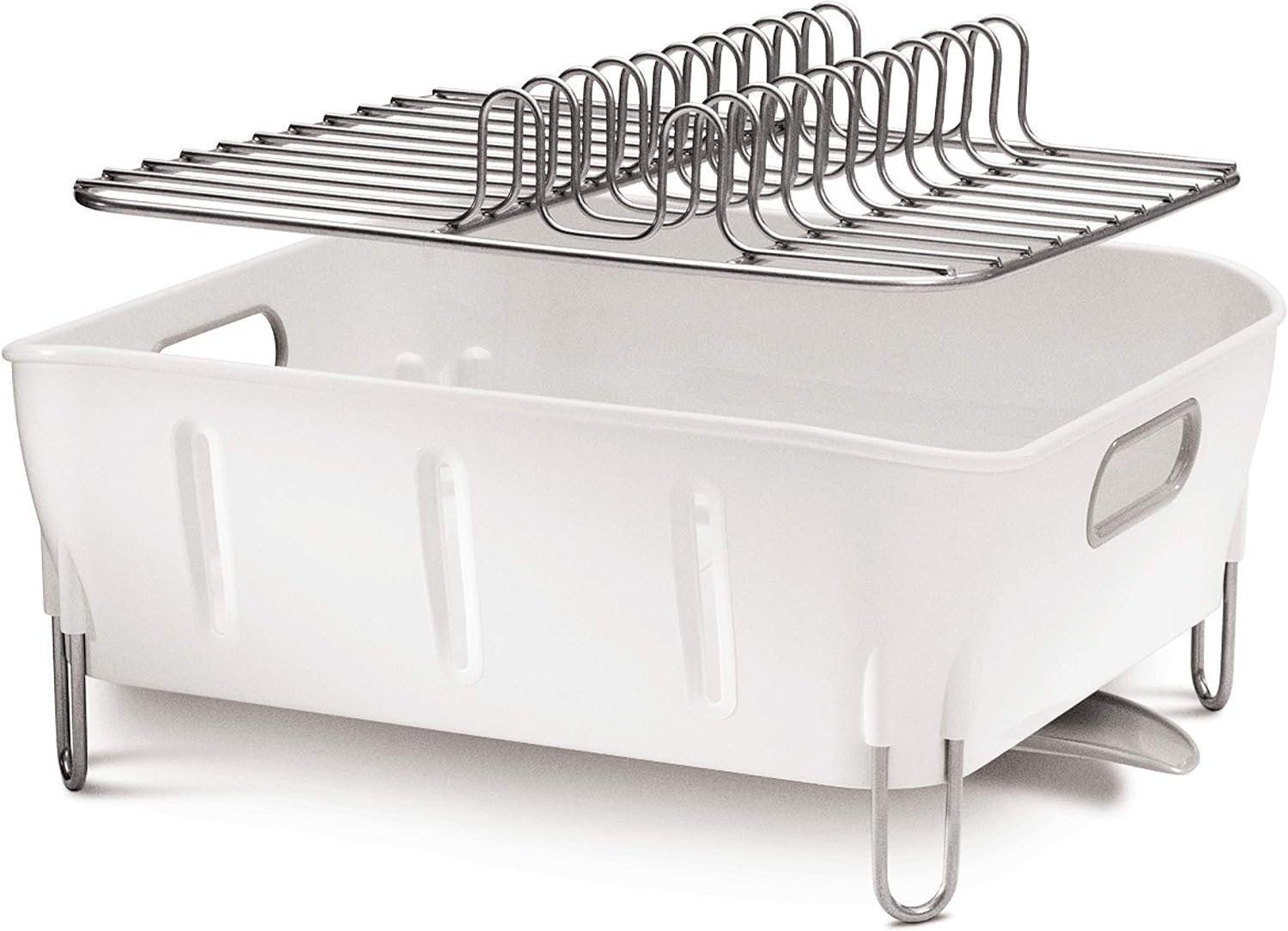 simplehuman Compact Dish Rack, White Plastic