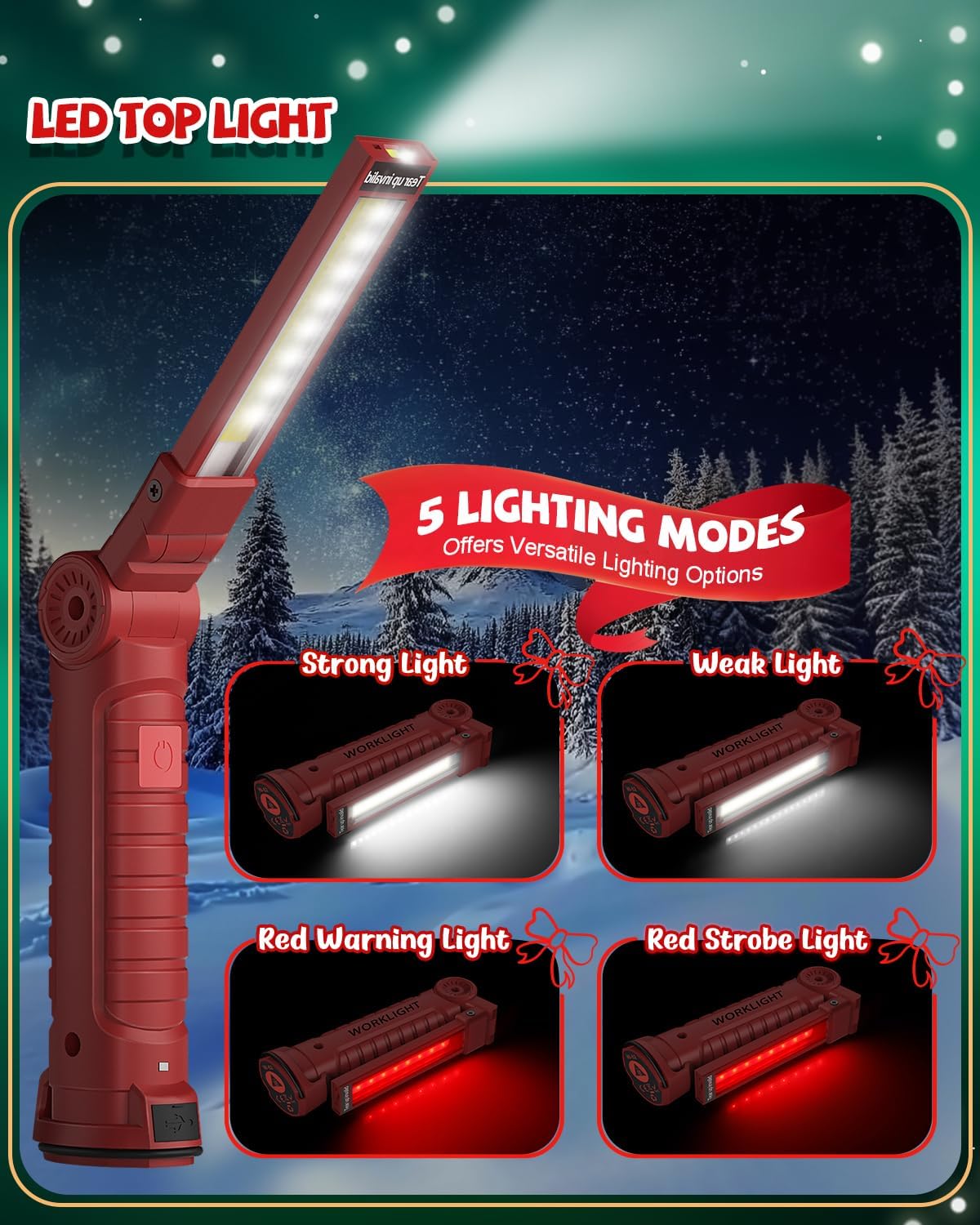 Coquimbo 2 Pack Rechargeable Work Light, Christmas Tool Gifts for Men Dad