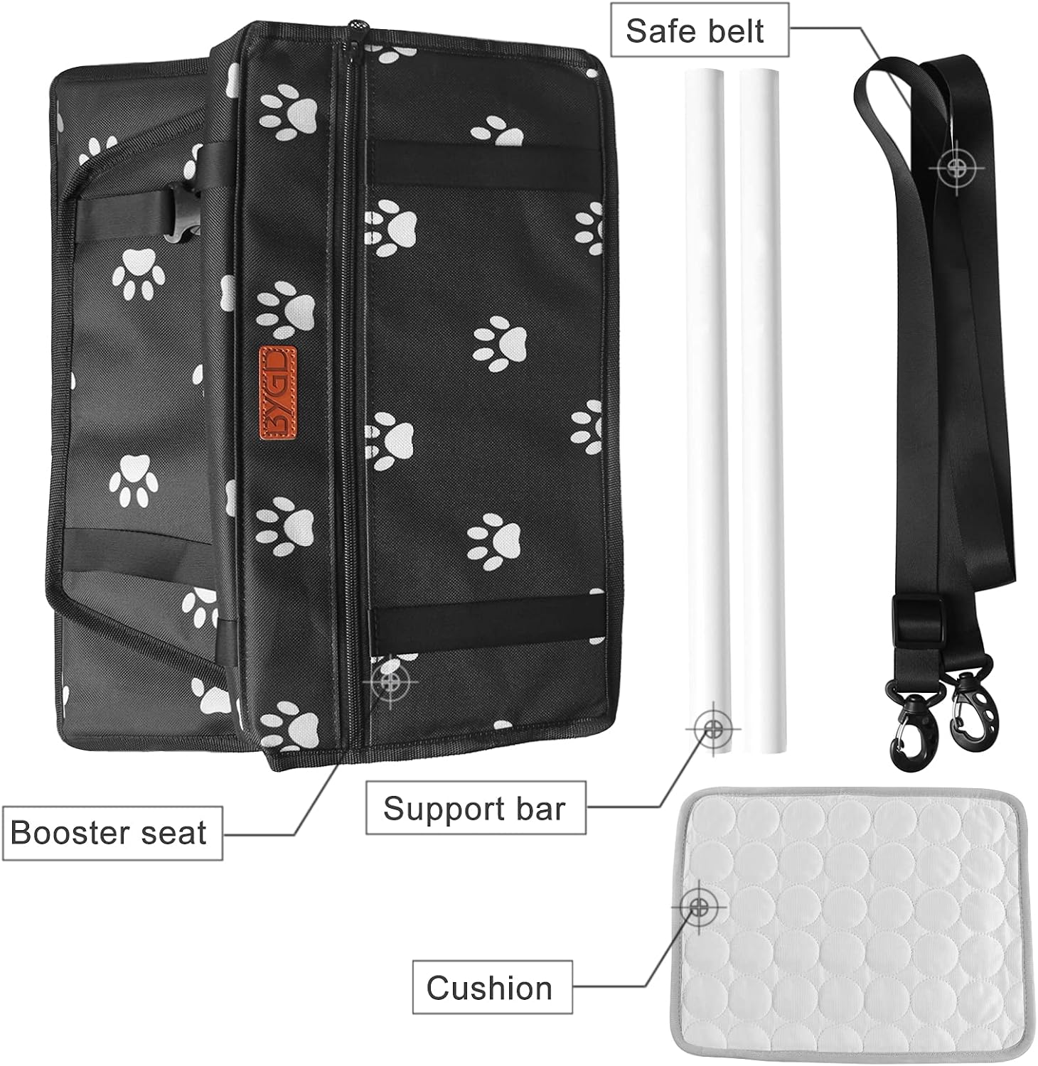 BYGD Portable Pet Dog Booster Seat for Small and Medium Pets
