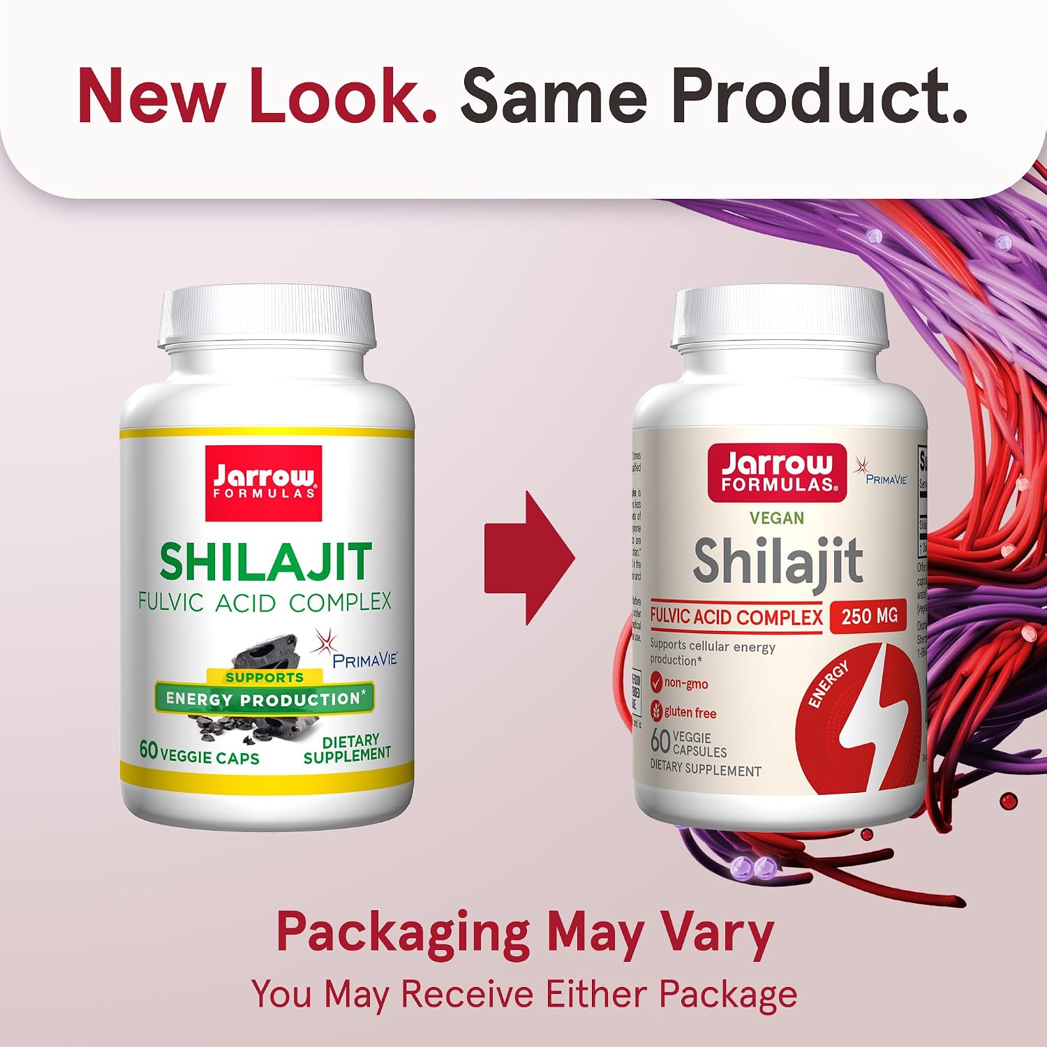 Jarrow Shilajit 250mg, Cellular Energy Production, 60 Veggie Capsules