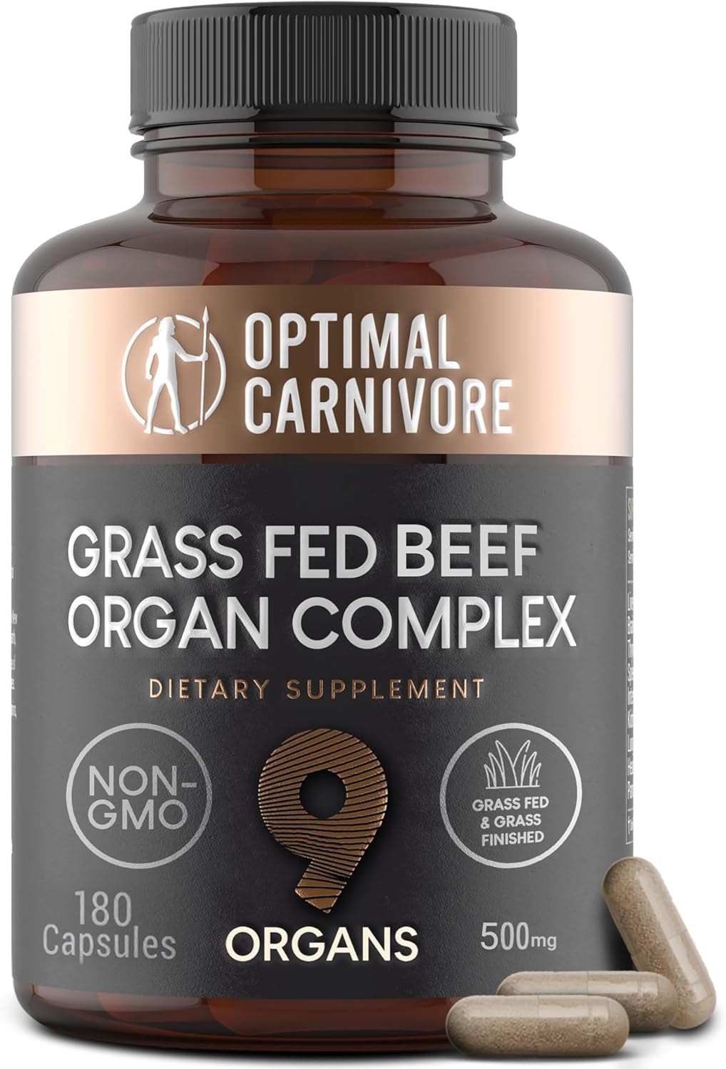 Grass Fed Beef Liver Capsules, Freeze Dried in Convenient Pills, 180 Capsules, Desiccated Supplement
