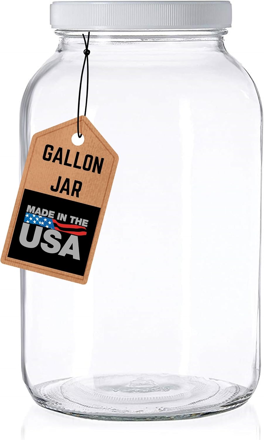 1 Gallon Glass Mason Jars – Extra Large Wide Mouth Jars with Airtight Lids – Perfect for Sourdough Starter, Fermenting, Pickling, and Storage – Made in the USA – Pack of 2