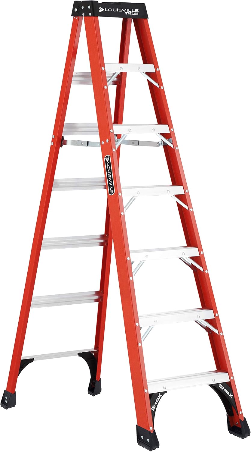 Louisville Ladder 6-Foot Fiberglass Step Ladder, 375-Pound Load Capacity, Type IAA, FS1406HD