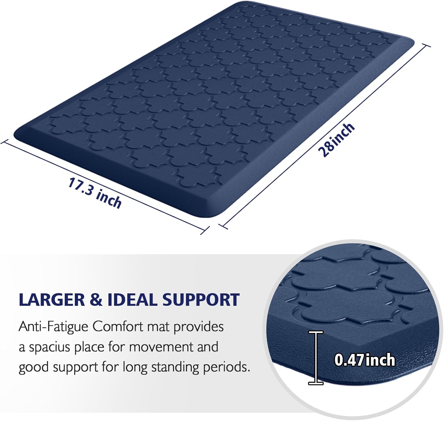 WISELIFE Kitchen Mat Cushioned Anti Fatigue Floor Mat, 17.3"x60", Thick Non Slip Waterproof Kitchen Rugs and Mats, Standing Mat for Floor, Home