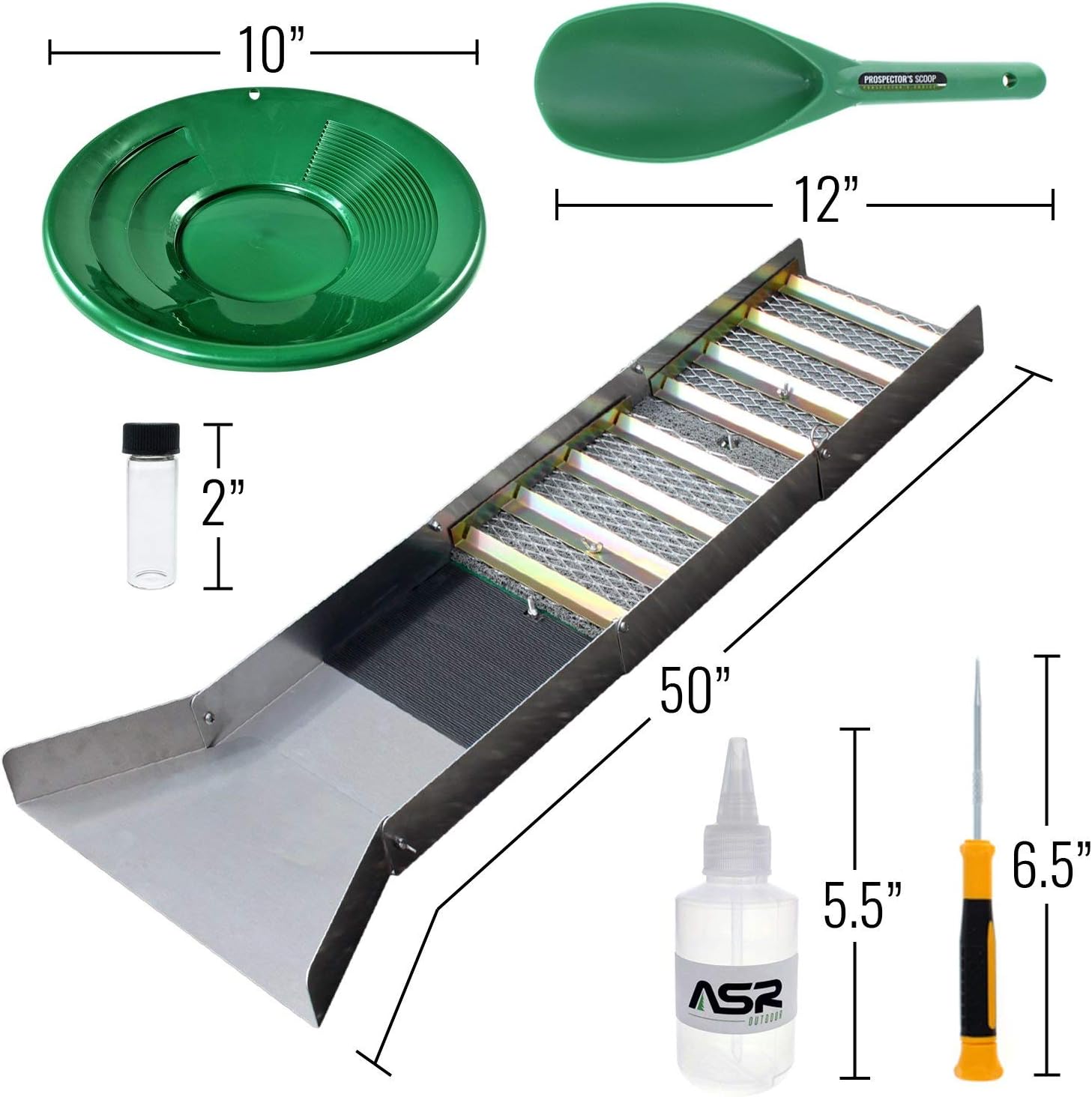 ASR Outdoor Beginner Sluice Box Gold Panning Kit for Adults Starting to Pan for Gold