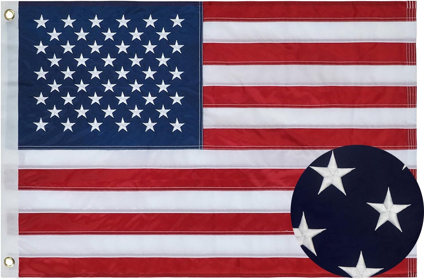 American Flag 4x6 FT, US Flags with Embroidered Stars, Sewn Stripes, Brass Grommets, Durable USA Flag for Outdoor
