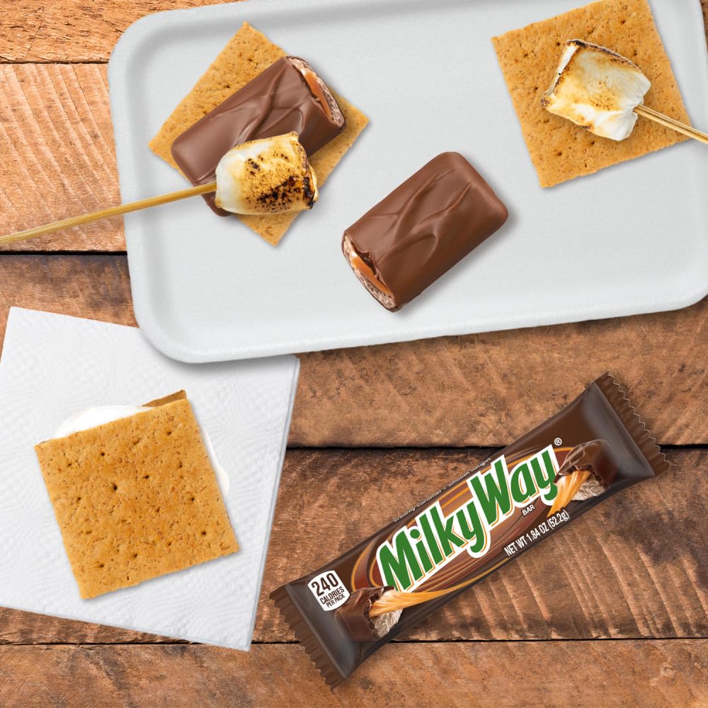 MILKY WAY Milk Chocolate Caramel Candy Bar, 1.84 oz | Full size chocolate candy bar with milk chocolate, caramel, smooth nougat