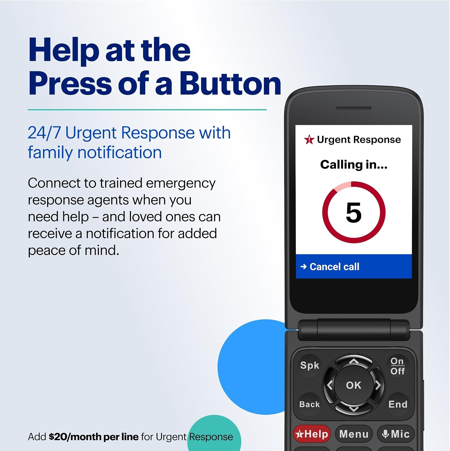 LIVELY Jitterbug Flip Cell Phone for Seniors, Flip2, Red