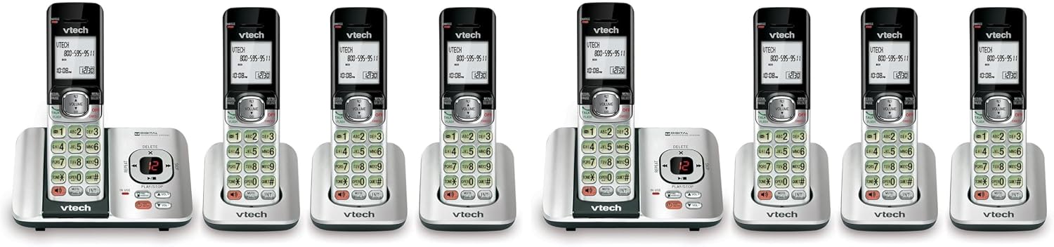 VTech CS6719-2 2-Handset Cordless Phone with Caller ID/Call Waiting, Handset Intercom & Backlit Display/Keypad, Silver