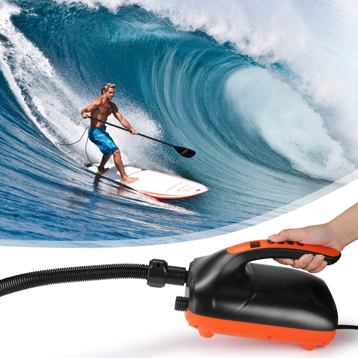 AGPTEK Paddle Board Pump, 20PSI Digital Electric Air Pump