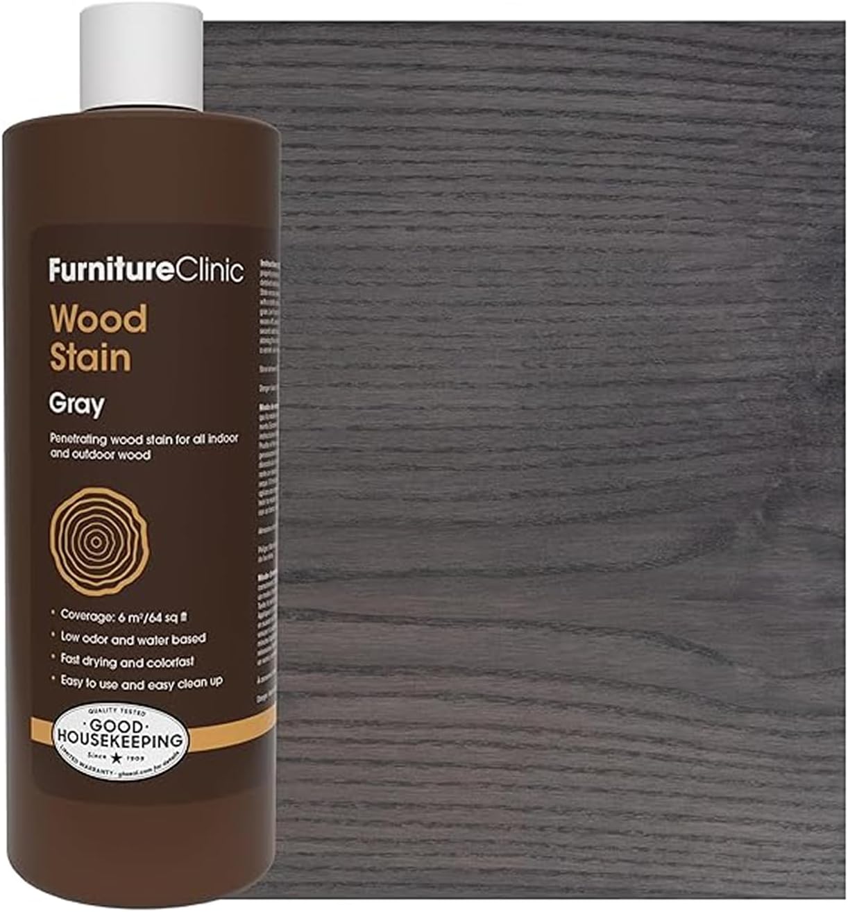Furniture Clinic Wood Stain | Dark Oak | Water Based | Fast Drying, Low Odor