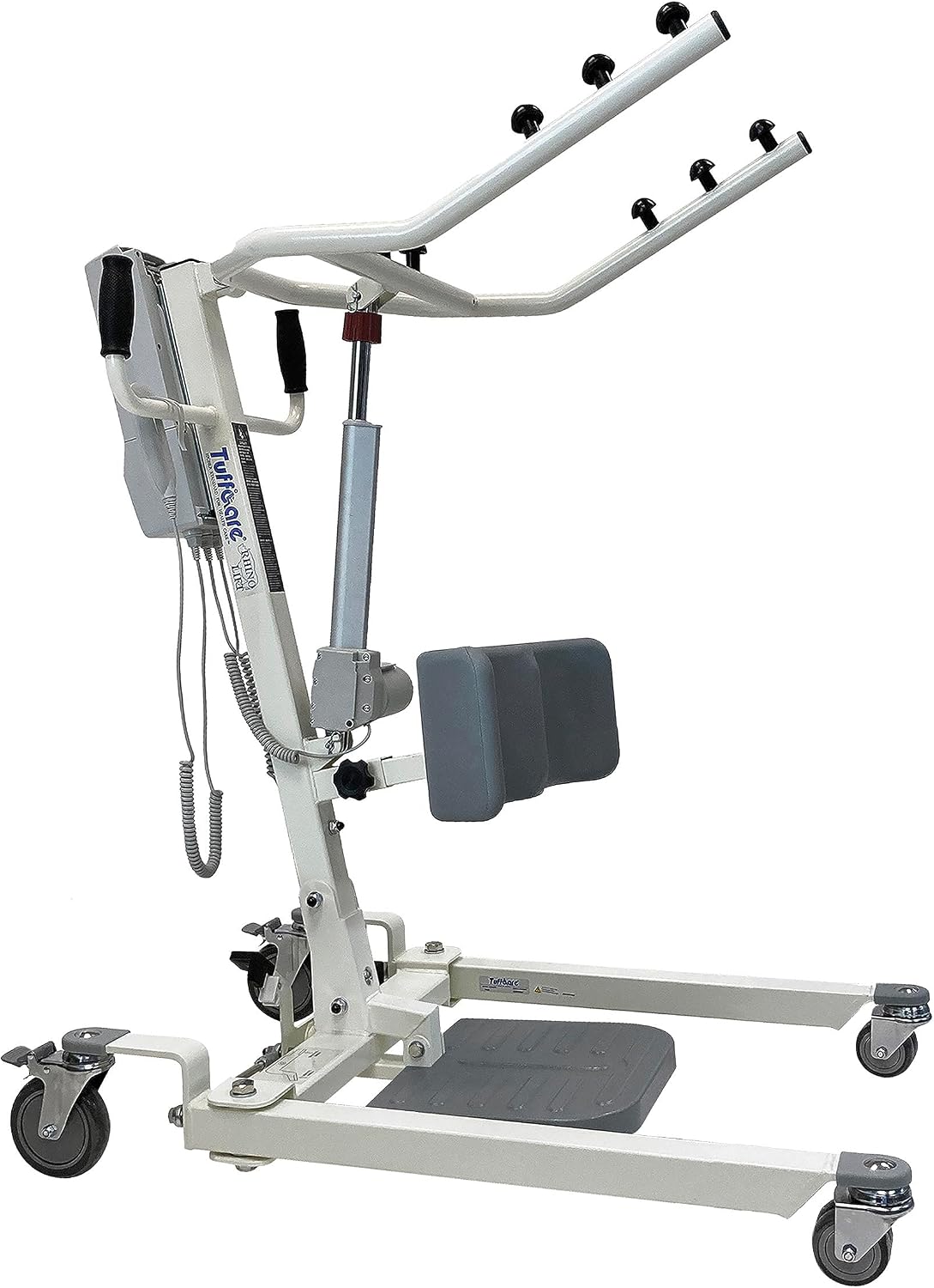 Stand Up Electric Patient Lift - Sit to Stand, Standing Lift, Rhino Lift with Manual Low Base - with Transport Sling (Large), 380 lb. Weight Capacity