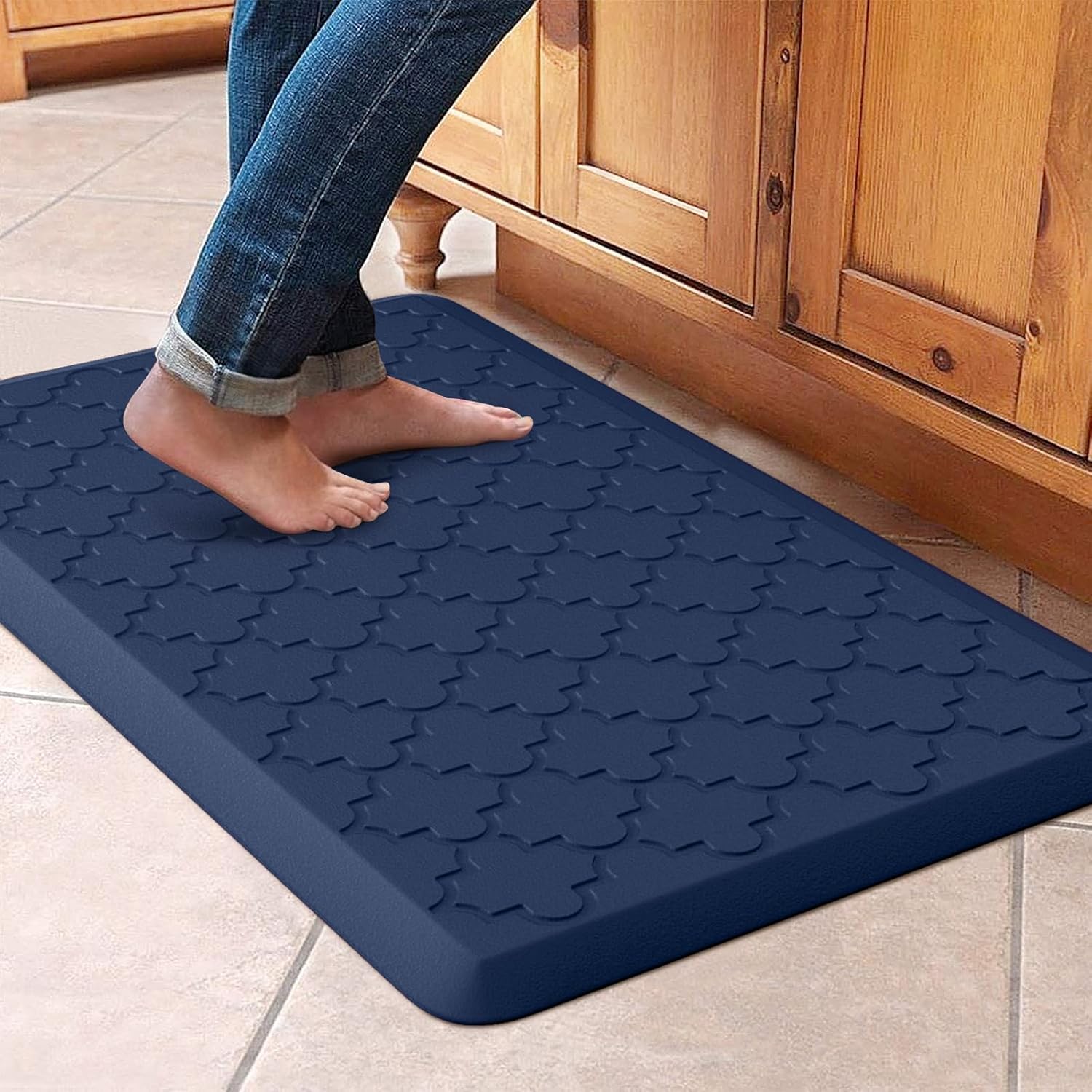 WISELIFE Kitchen Mat Cushioned Anti Fatigue Floor Mat, 17.3"x60", Thick Non Slip Waterproof Kitchen Rugs and Mats, Standing Mat for Floor, Home