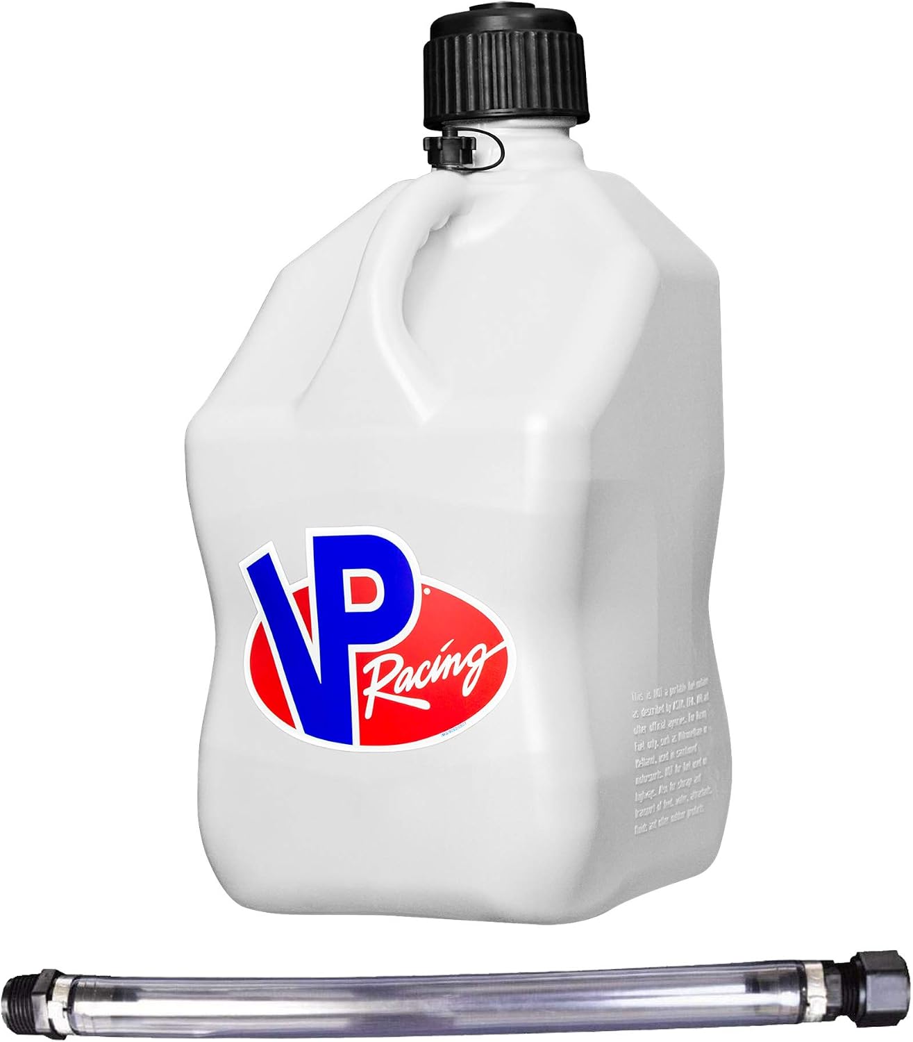 VP Racing 3522-CA, 5.5 Gallon Square Motorsport Jug, White & 14" Standard Hose (2 Pack)