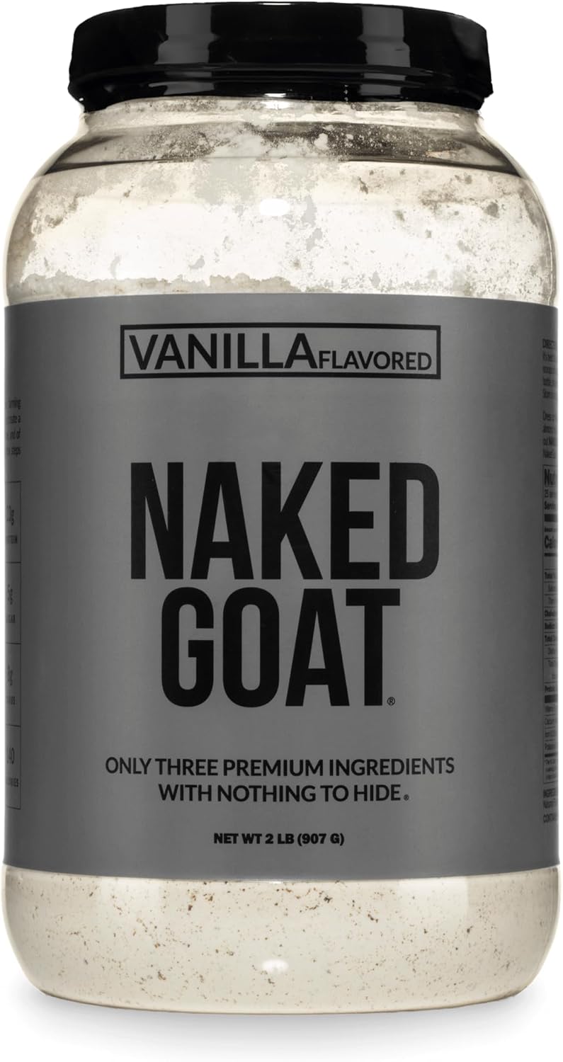 NAKED Goat - Pasture Fed Goat Whey Protein Powder from Small-Herd Wisconsin Dairies, 2Lb Bulk, GMO Free, Soy Free. Easy to Digest - All Natural - 23 Grams of Protein - 30 Servings