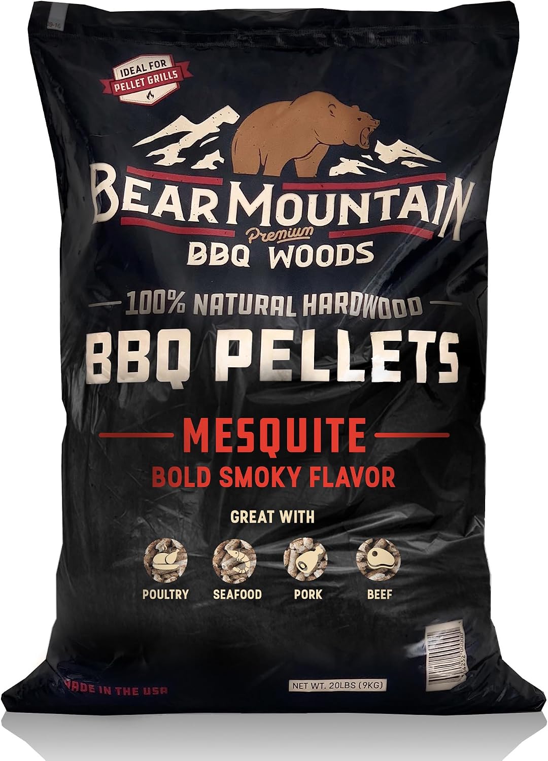 Bear Mountain Gourmet Blend Pellets for Smoker and Grill, 40lb Bag