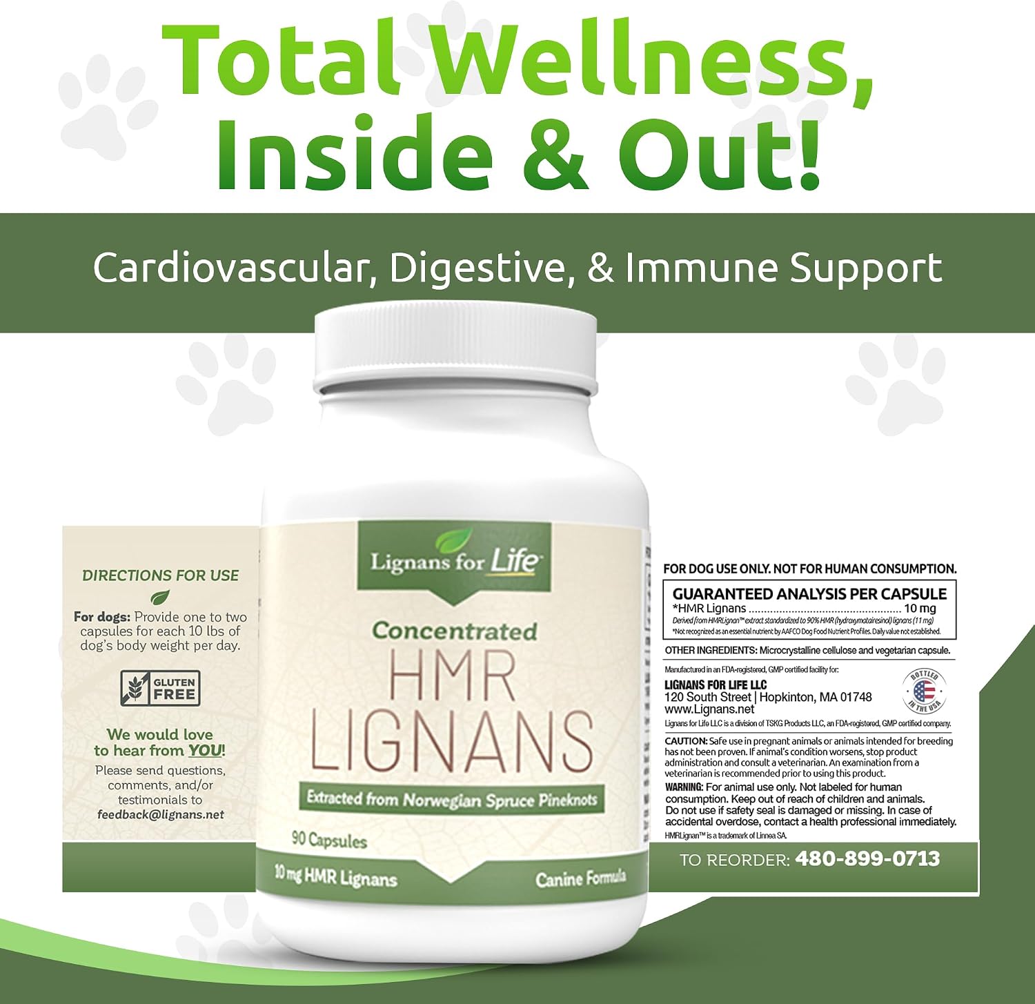 Lignans For Life HMR LIGNANS 10mg Capsules - Perfect for Small Dog Breeds - Vitamin for Healthy Pet | Multivitamin | Wellness Supplement | Nutritional