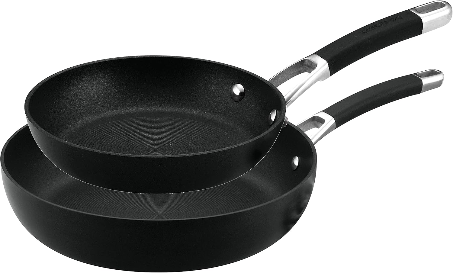 Circulon Premier Professional Hard Anodised 20/28 cm Frying Pan Twin Pack Set, 2-Piece - Black