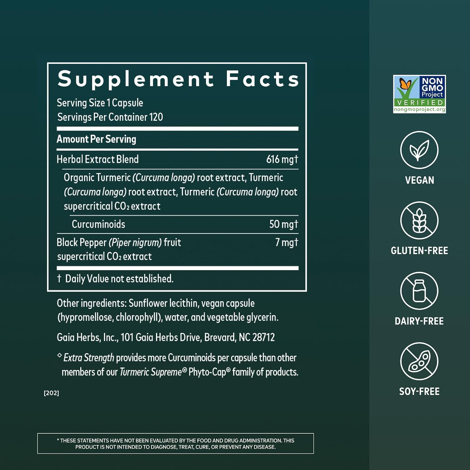 Gaia Herbs Turmeric Supreme Extra Strength - Helps Reduce Occasional Discomfort from Normal Wear & Tear*- 616 mg Organic Turmeric Curcumin Supplement with Black Pepper- 120 Vegan Liquid Phyto-Capsules