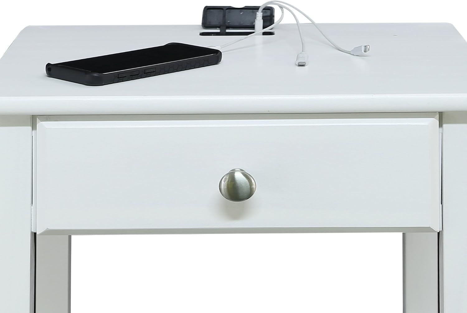 Casual Home Owl Night Stand with USB Port Charging Station and Drawer, 17.5"W x 14.25"D x 24.5"H, Espresso