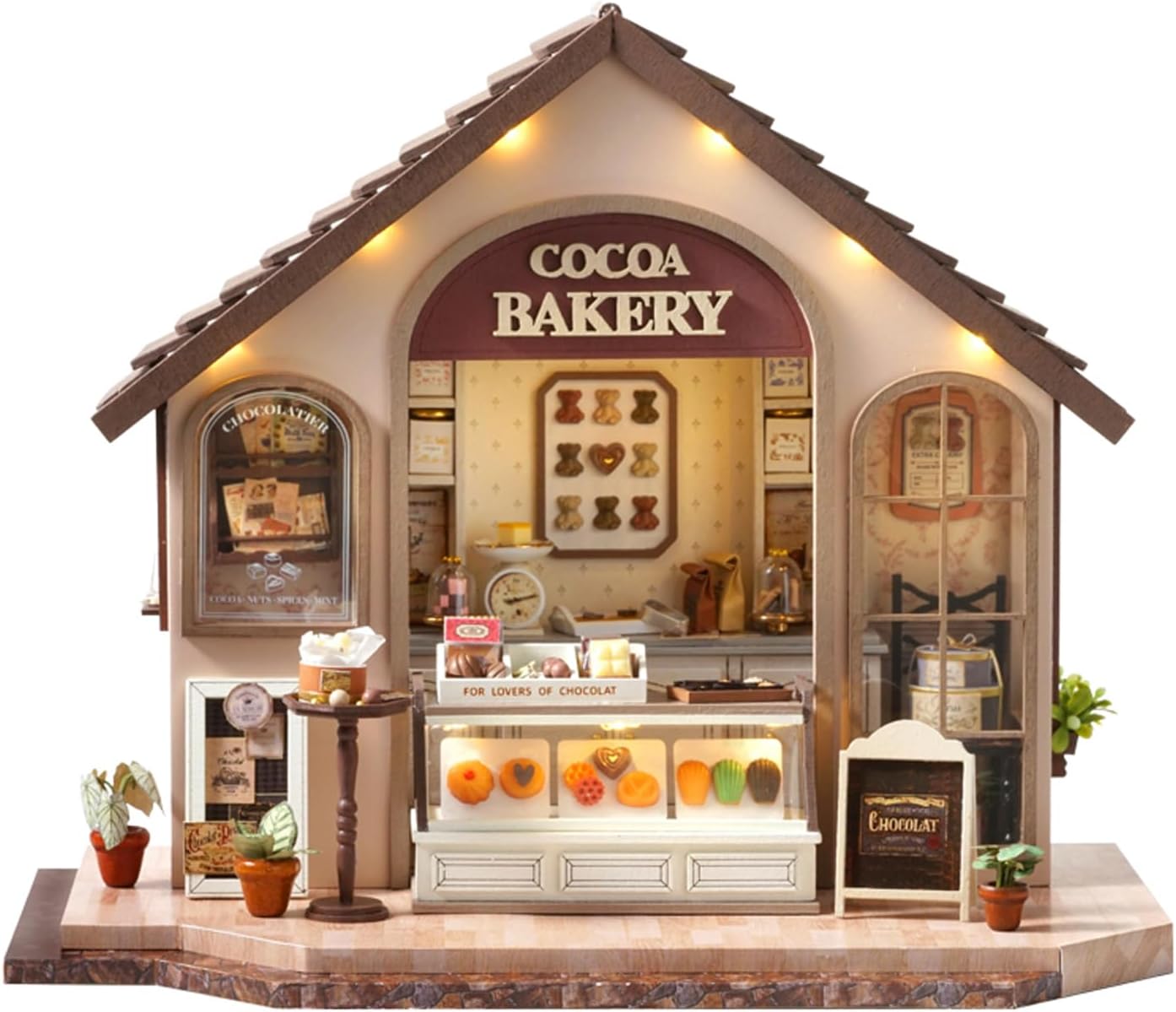 MAGQOO Wooden Dollhouse Miniature with Furniture DIY Dollhouse Kit DIY House Kit Tiny House Kit with Voice Control and Music Movement 1:18 Scale Creative Room Idea(Time Travel)