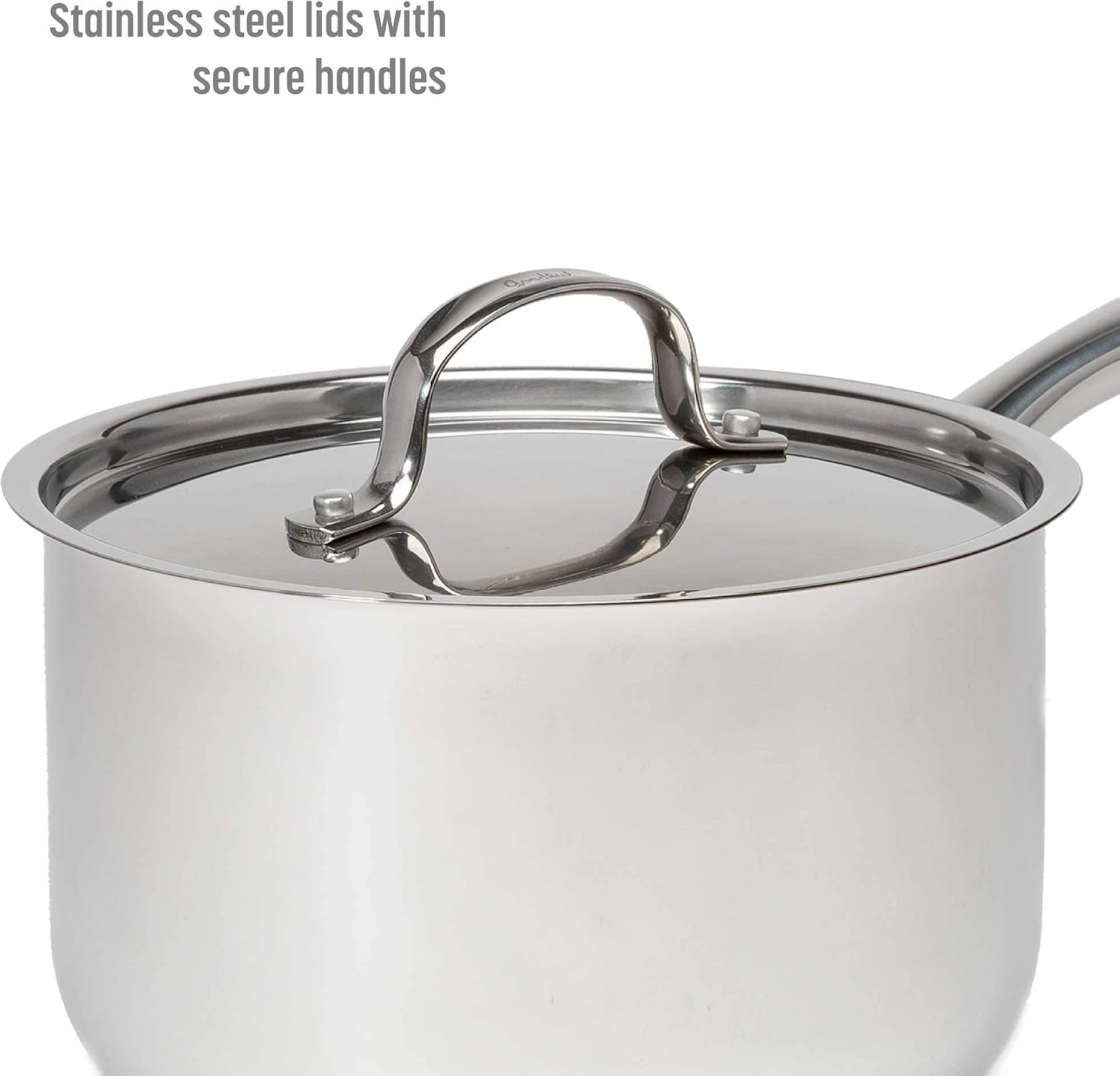 Goodful 12-Piece Classic Stainless Steel Cookware Set with Tri-Ply Base for Even Heating, Durable, Impact Bonded Pots and Pans
