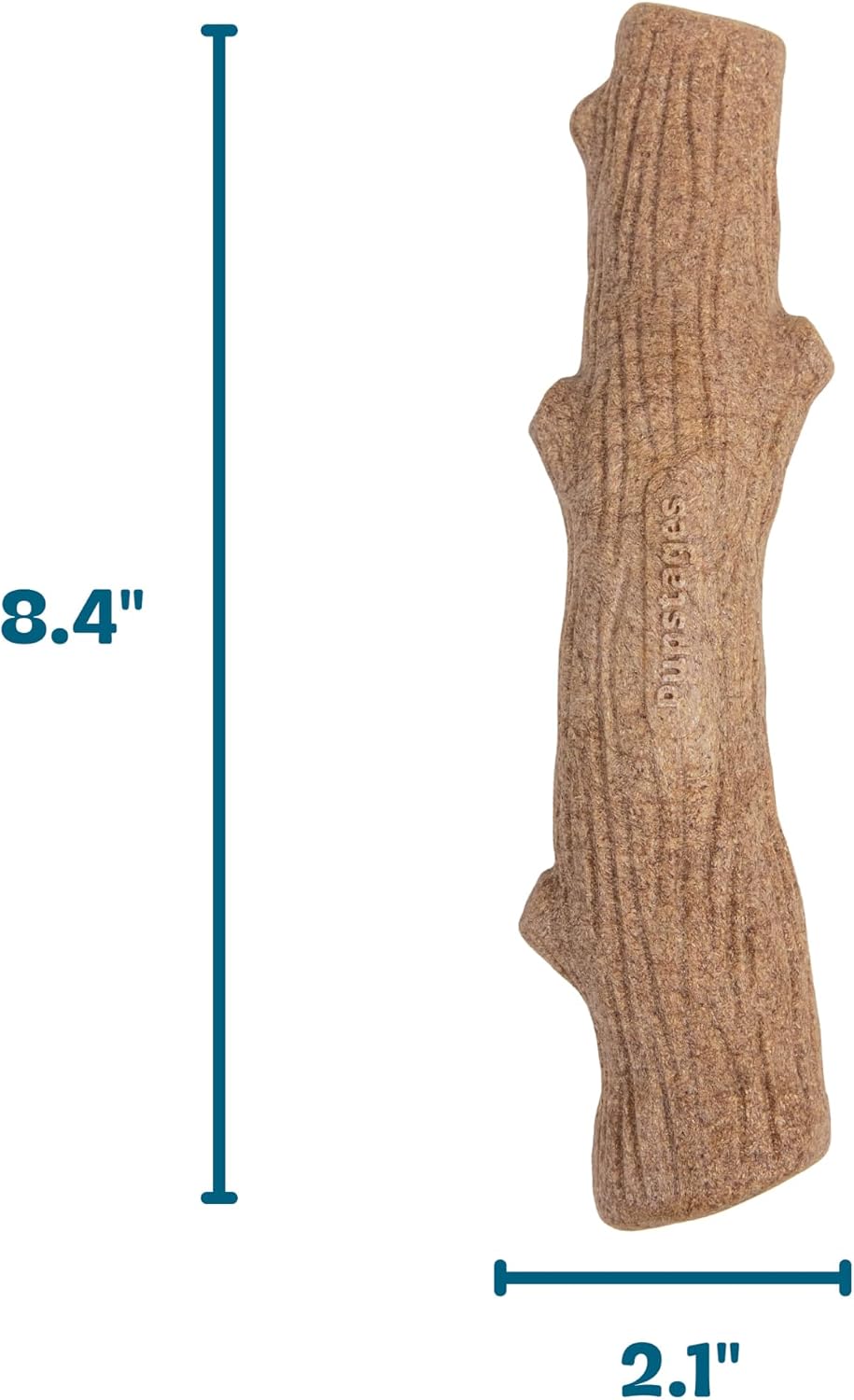 Pupstages Dogwood Dog Chew Toy, Made in the USA – Real-Wood Blend, Natural Flavor & Texture, Moderate Chewers, Small, 5.4"