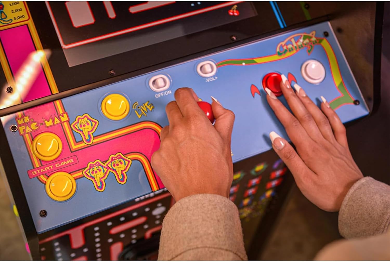 Arcade1Up Ms. Pac-Man Class of '81 Deluxe Arcade Machine Gaming Cabinet with 12 Retro Games, 17" LCD Screen and Real Feel Joysticks and Buttons