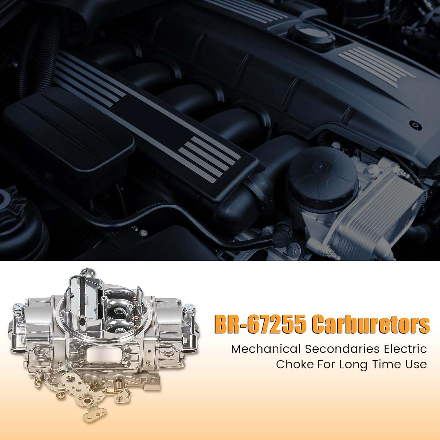 BR-67255 Carburetor 650 CFM 4 Barrel 4150 Model Carburetor Compatible with Holley Quick Fuel Brawler Diecast Carburetors with Mechanical Secondaries