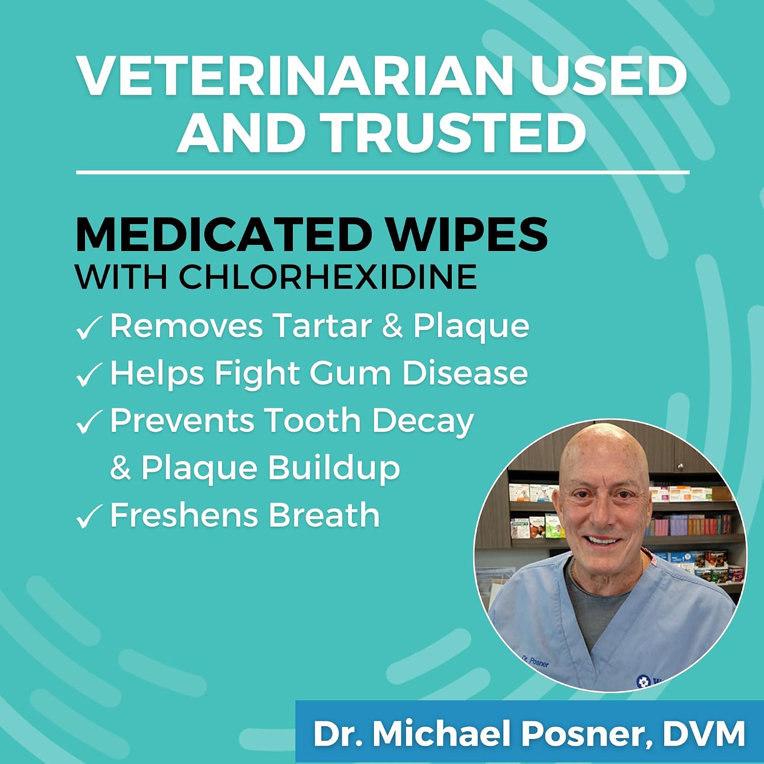 Nootie Medicated Dental Wipes for Dogs with Chlorhexidine, 60 Ct