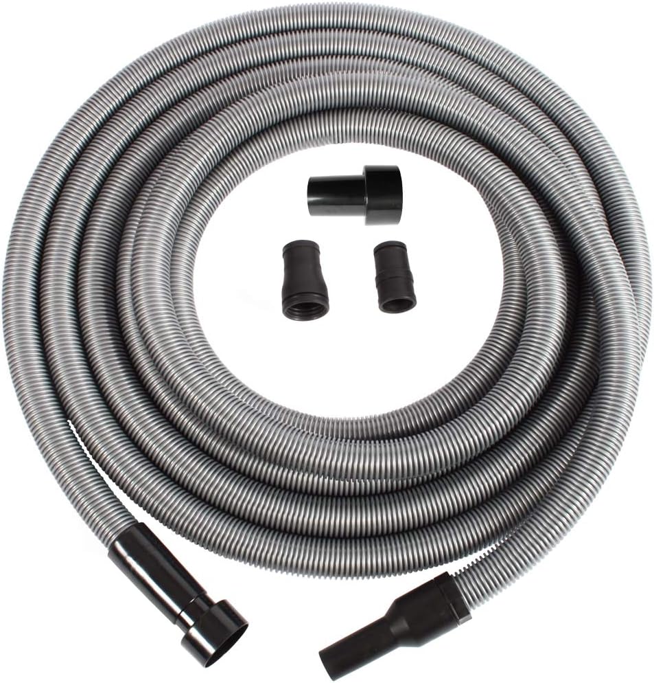 Cen-Tec Systems 94170 Premium 50 Ft. Shop Vacuum Hose with Power Tool Adapter Set Silver