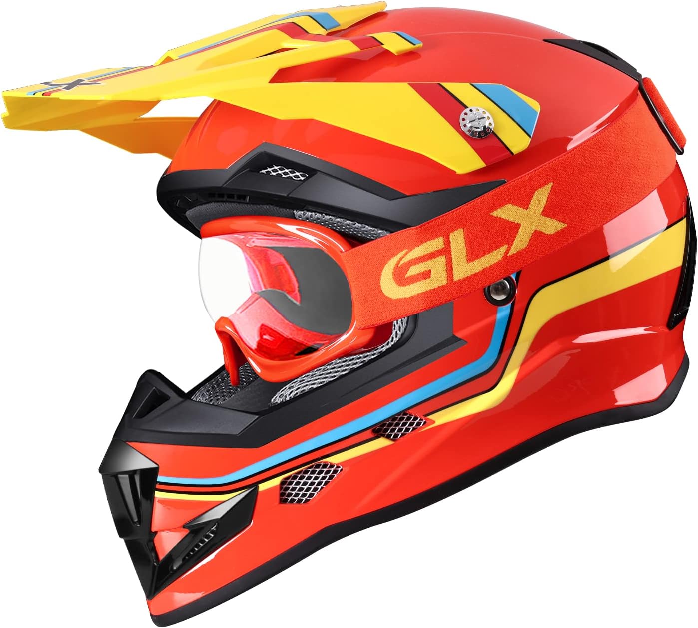 GLX GX623 Youth ATV & Dirt Bike Helmet Combo, DOT | Adult-Level Safety for Kids: Premium, full-grown protection engineered into a comfortable, youth-sized package