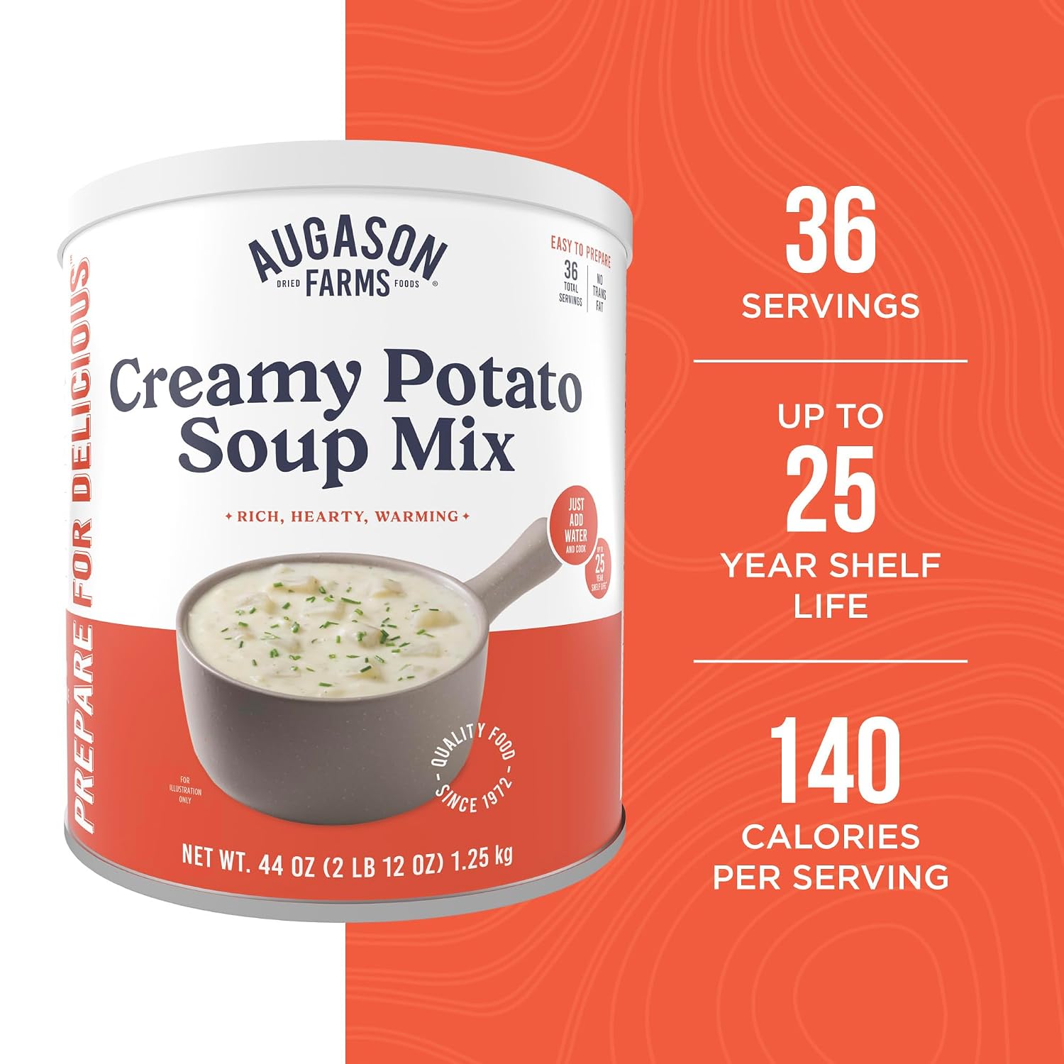 Cheesy Broccoli Soup Mix Emergency Food Supply, 38 Servings, 10 Year Shelf Life, Good Source of Vitamin A & C - Dehydrated Meals, Resealable Can, Survival Food Camping Essentials, Just Add Water | Emergency Food Supply, Everyday Meals, 38 Servings