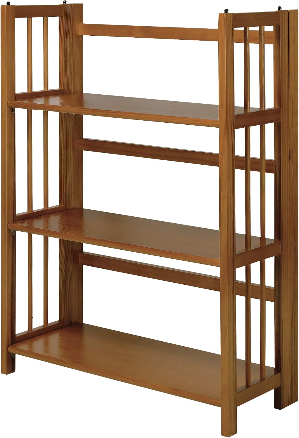 Casual Home 3-Shelf Folding Stackable Bookcase (27.5" Wide)-Walnut