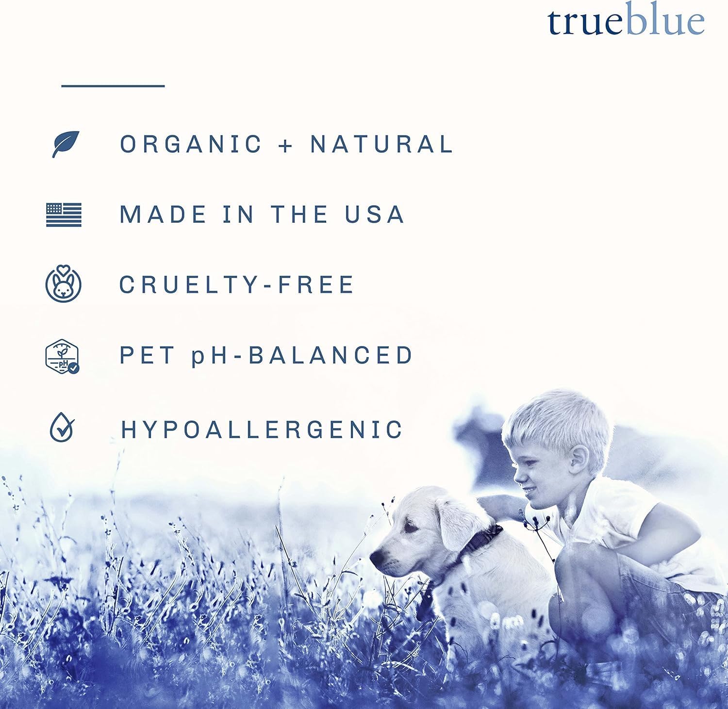 Trueblue Pure & Sure Puppy Shampoo – Cleansing Wash, Deodorizing, Moisturizing – Toxin Free, Milk, Honey Natural Botanical Blend – Tearless Dog Shampoos – 12 Fl. Oz.