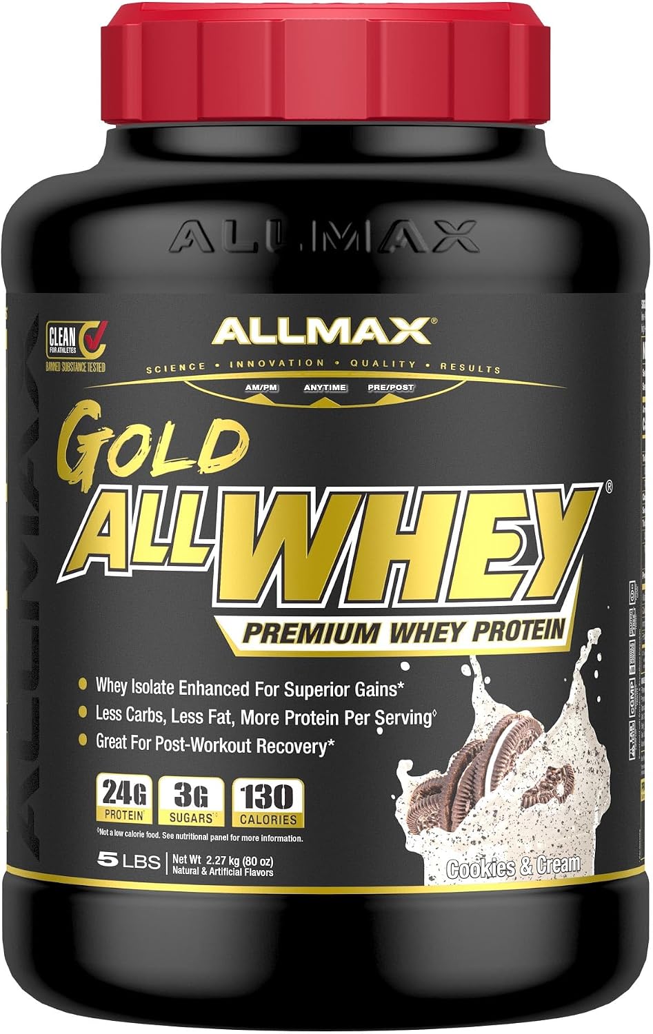 ALLMAX AllWhey Gold Whey Protein Powder, Chocolate Peanut Butter, 5 lb