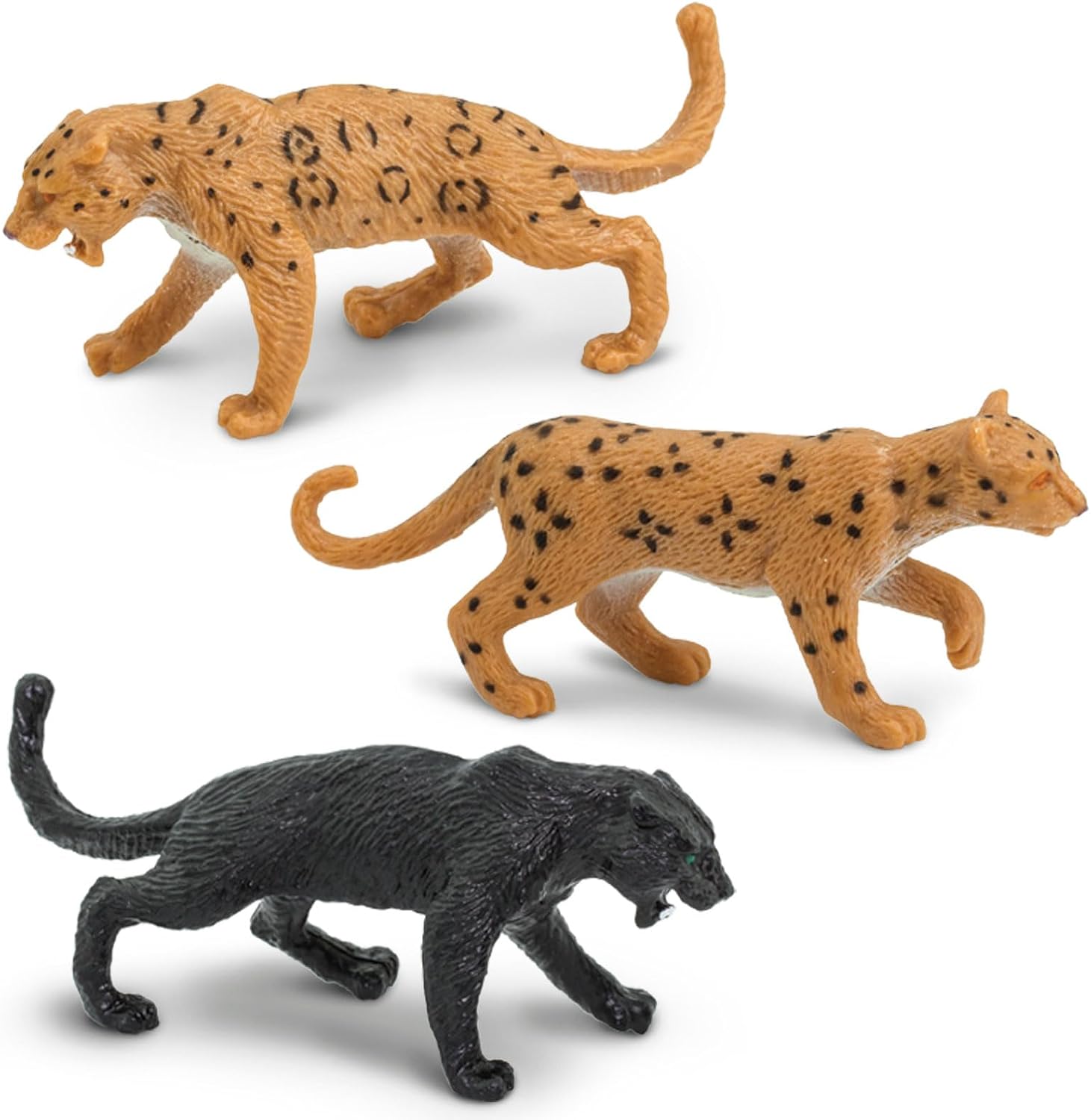Safari Ltd. Big Cats TOOB - 9 Mini Figurines Including Lion, Tiger, White Tiger, Jaguar, Black Jaguar, Mountain Lion, Cheetah, Leopard