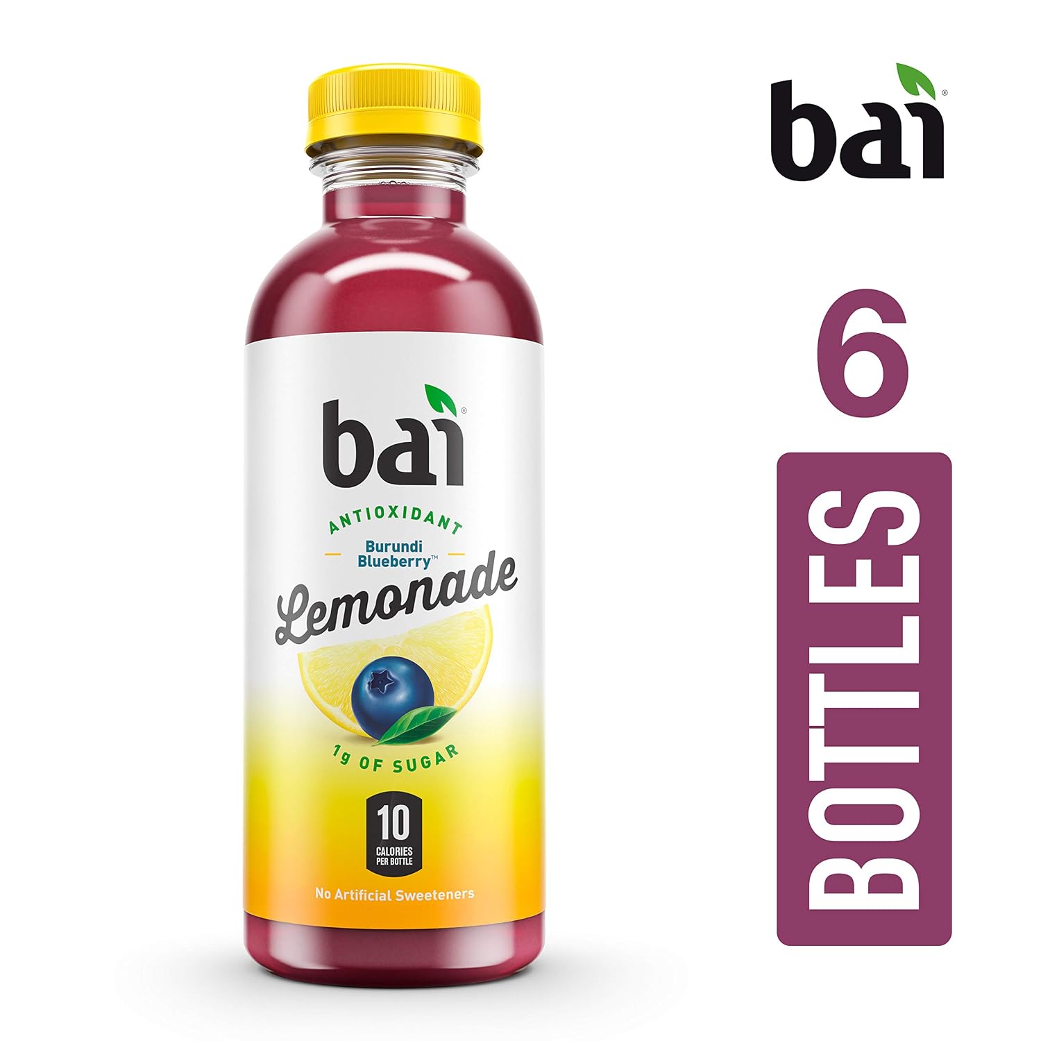Bai Coconut Flavored Water Puna Coconut Pineapple, Antioxidant Infused, Coconut Pineapple Flavored Water Drink, 18 Fluid Ounce Bottles, 6 Count