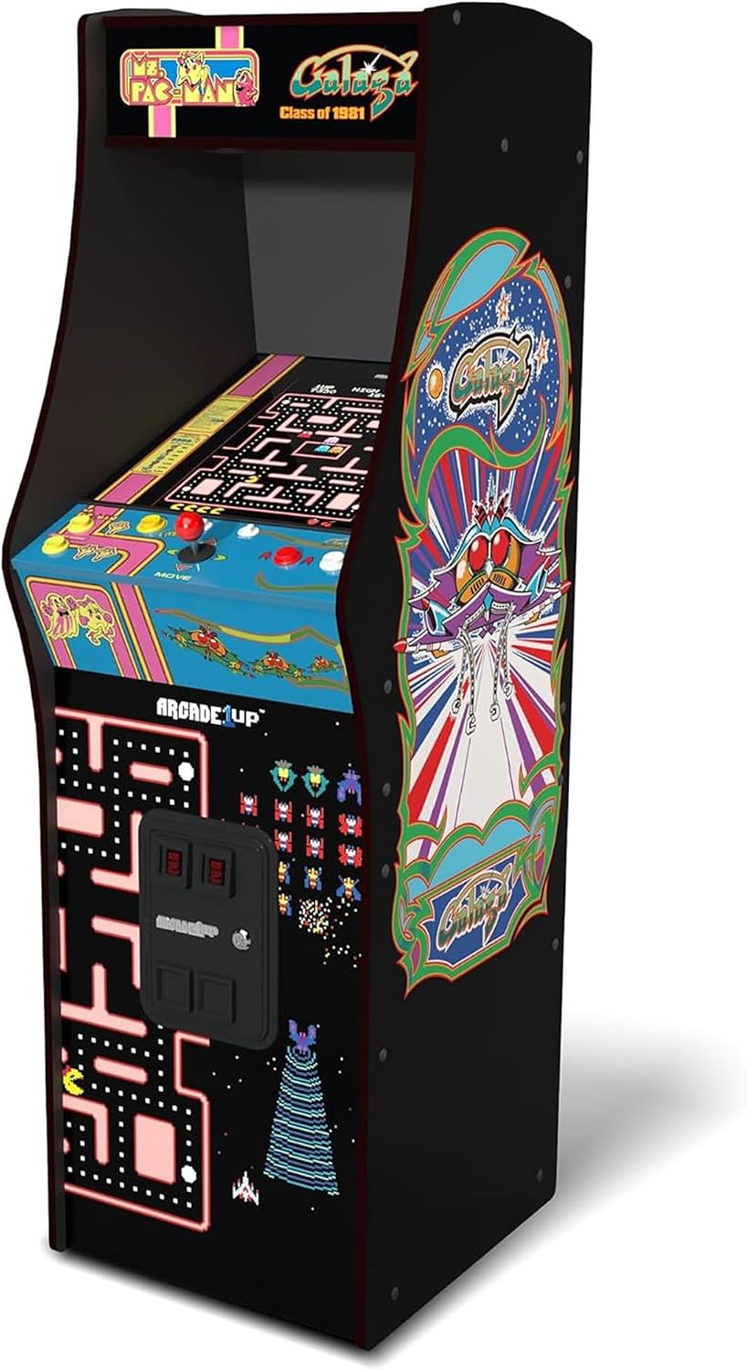 Arcade1Up Ms. Pac-Man Class of '81 Deluxe Arcade Machine Gaming Cabinet with 12 Retro Games, 17" LCD Screen and Real Feel Joysticks and Buttons