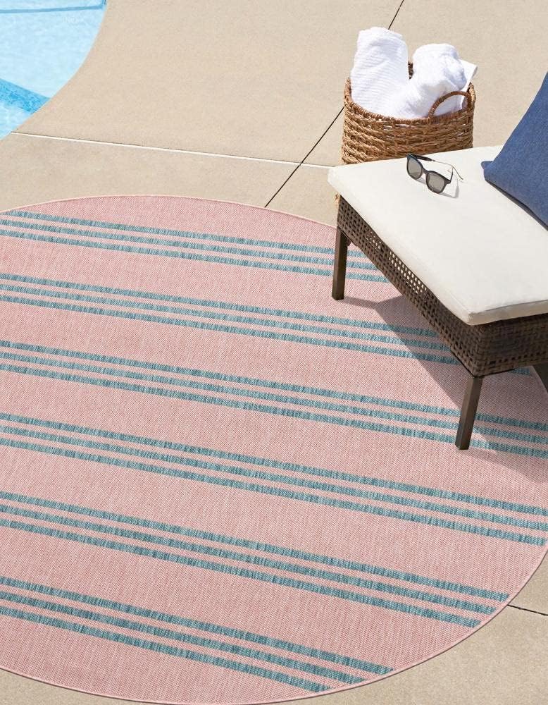 Unique Loom Outdoor Collection Area Rug - Anguilla (9' x 12' Rectangle, Blue/ Ivory)