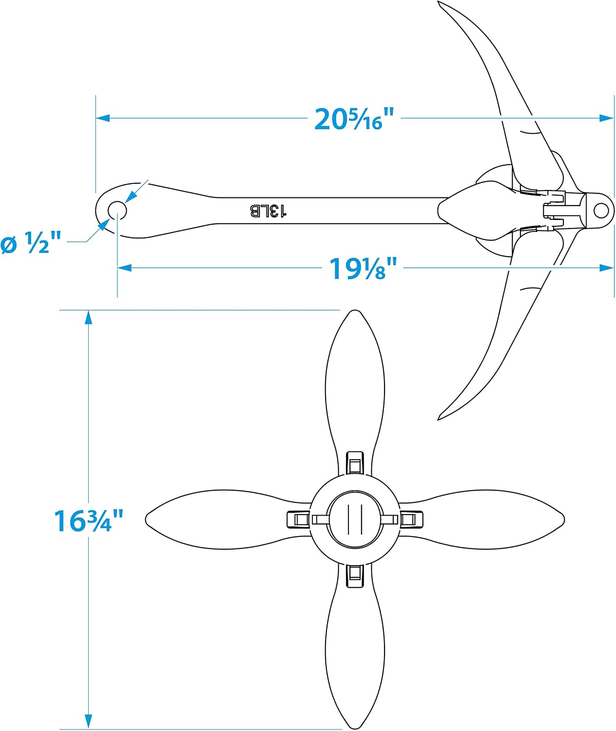 Seachoice Folding Grapnel Anchor – For Small Craft and Dinghies – Multiple Sizes
