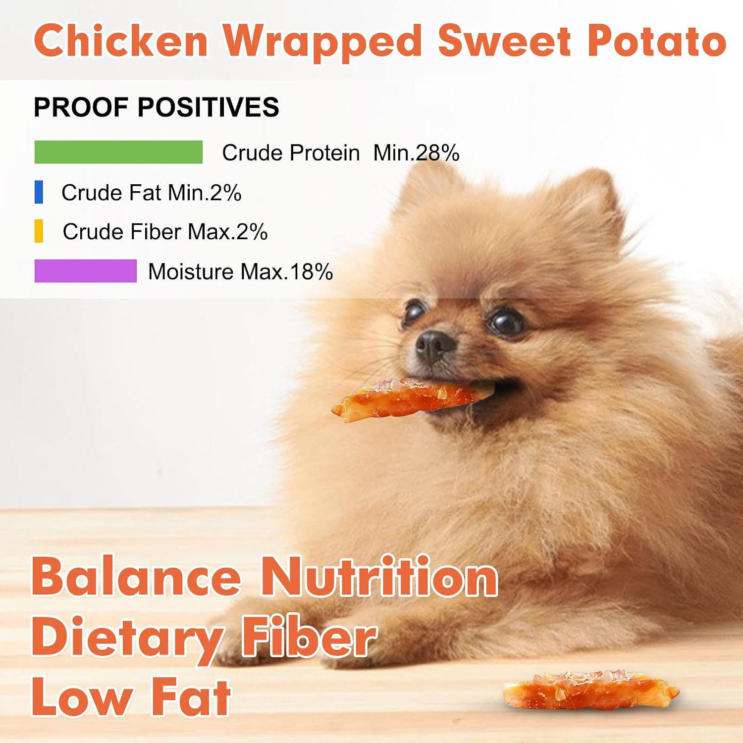 MON2SUN Dog Treats, Rawhide-Free Chicken Wrapped Sweet Potato, 25 oz