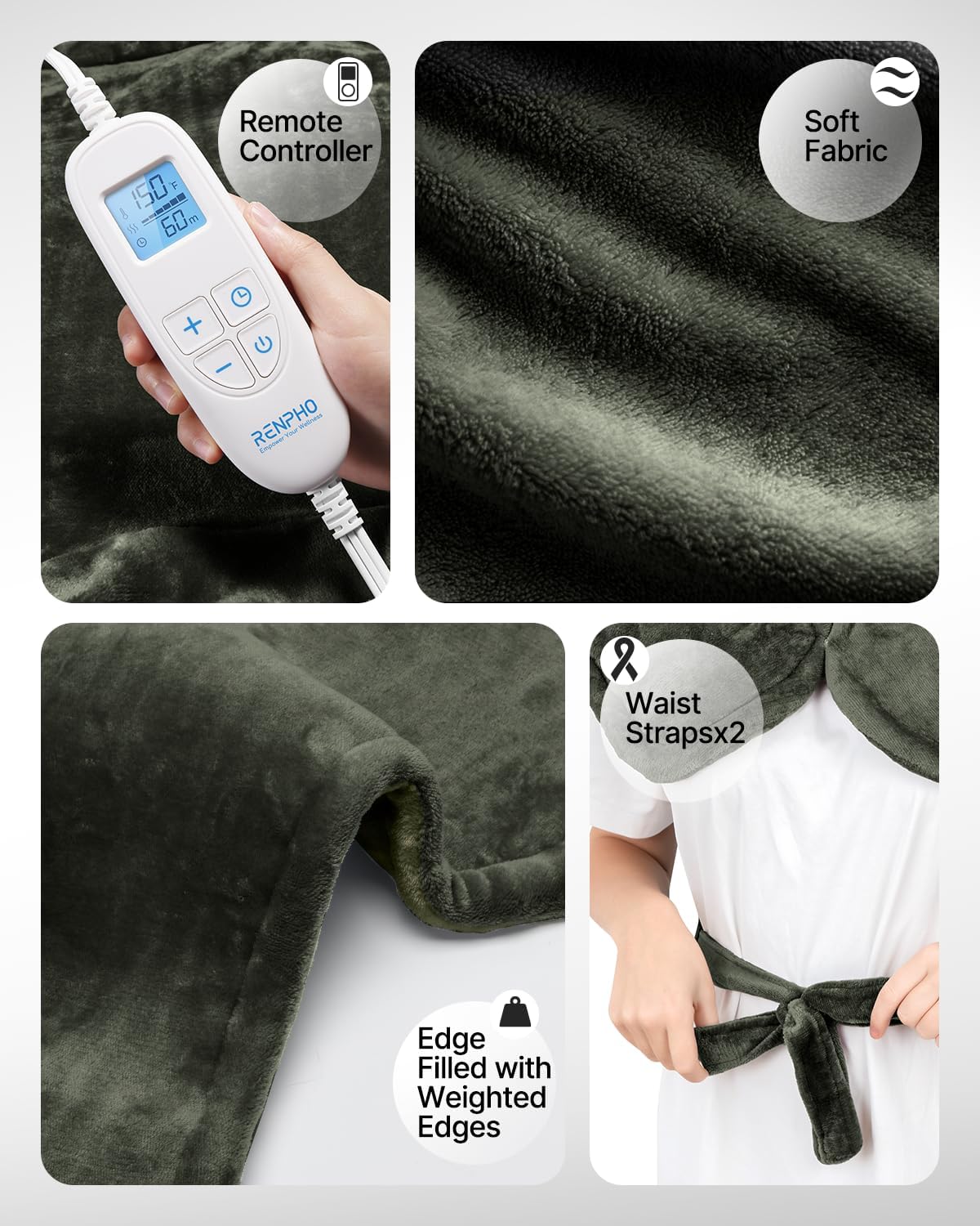 RENPHO Heating Pad for Back, Gift for Women & Men, FSA Eligible HSA