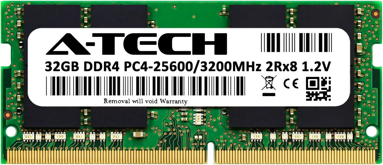 A-Tech 8GB DDR4 3200 MHz SODIMM PC4-25600 (PC4-3200AA) CL22 Non-ECC Laptop RAM Memory Module