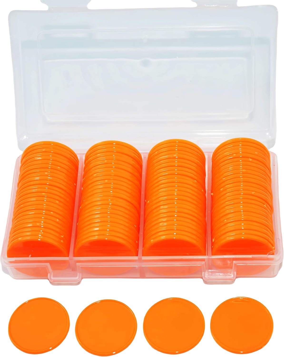 Smartdealspro Set of 100 25MM/1 Inch Opaque Plastic Learning Counting Counters Poker Chips (Red)