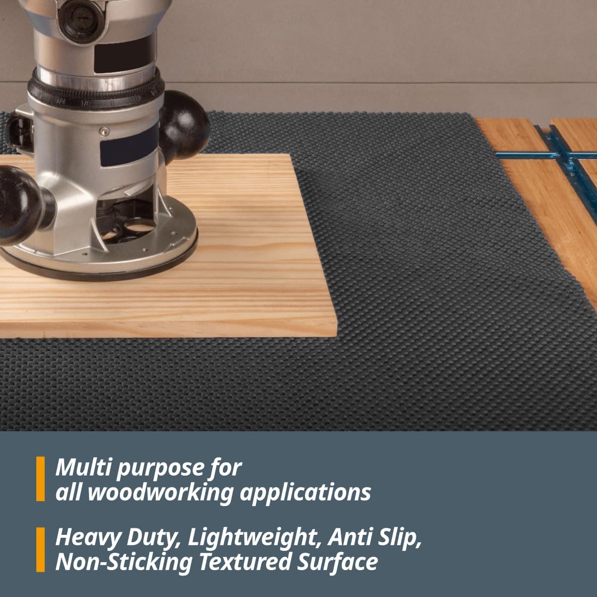 POWERTEC Heavy Duty Non Slip Mat, Anti Slip Mat, 24" x 48" Non Slip Pad Tool Mats for Woodworking Router, Workshop, Sanding, Cabinet, Workbench, Toolbox Drawer & Shelf Liner (71014)