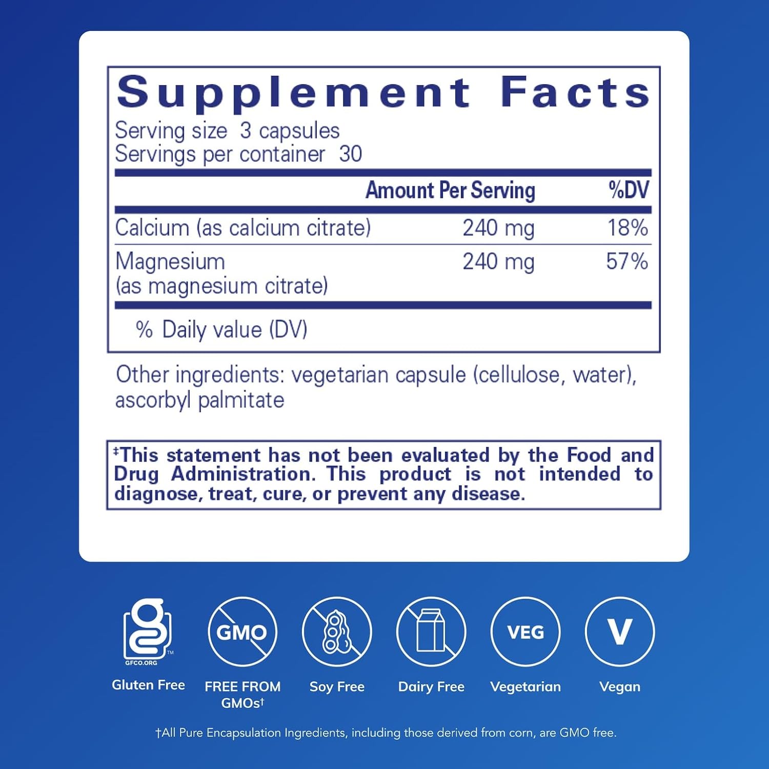 Pure Encapsulations Calcium Magnesium (Citrate) - 240 g Calcium & 240 g Magnesium - Bone Health Support* - Non-GMO & Vegan - 180 Capsules | 240 g Calcium and 240 g Magnesium, Bone Health Support*, Non-GMO and Vegan, Bone Health Support*