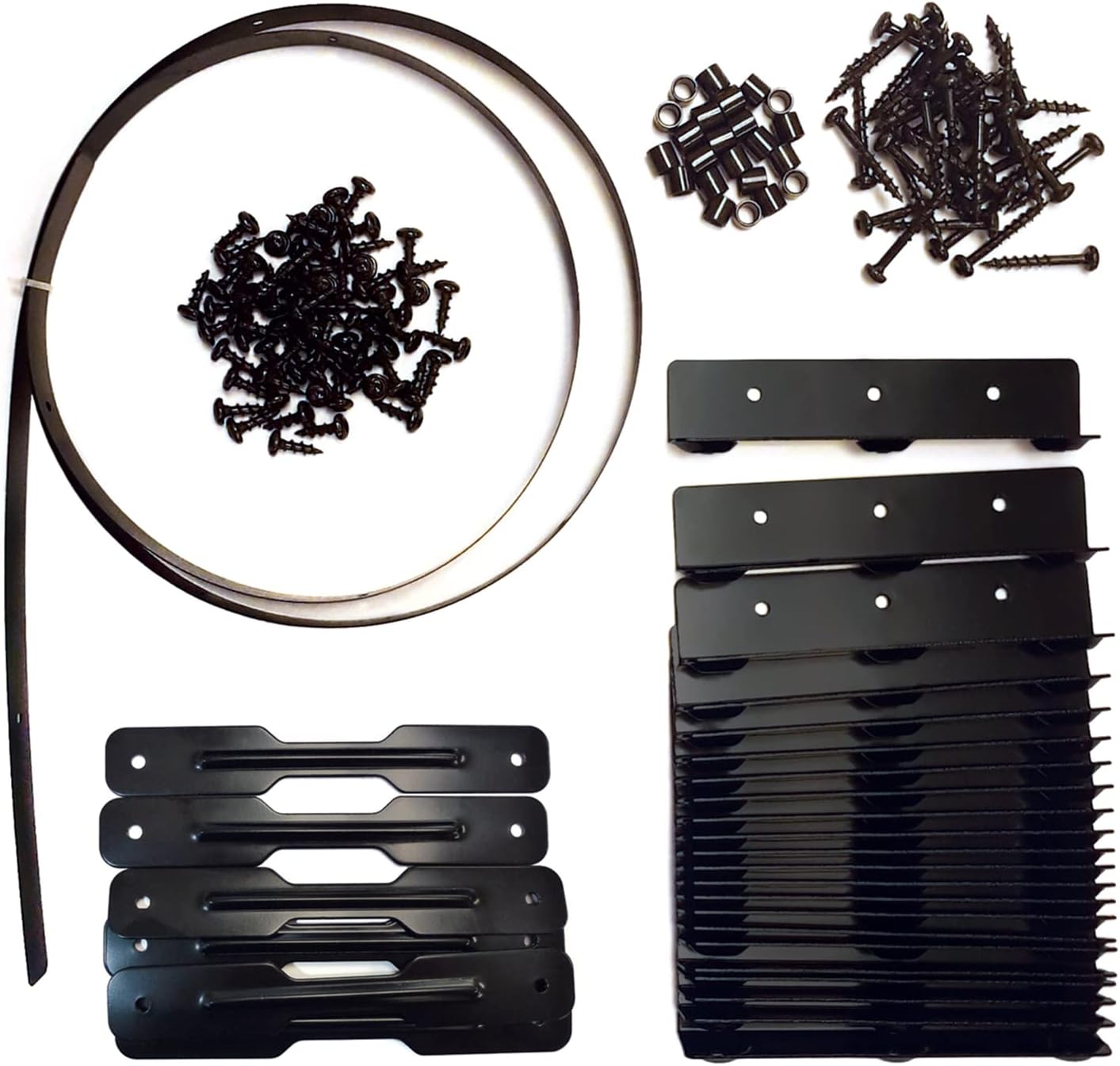 Pylex Deck Sunblind System 11060, Louvers Bracket Shutter Hardware Kit, Up to 11 Boards (48'') - Black Steel Baked Powder Coating Brackets