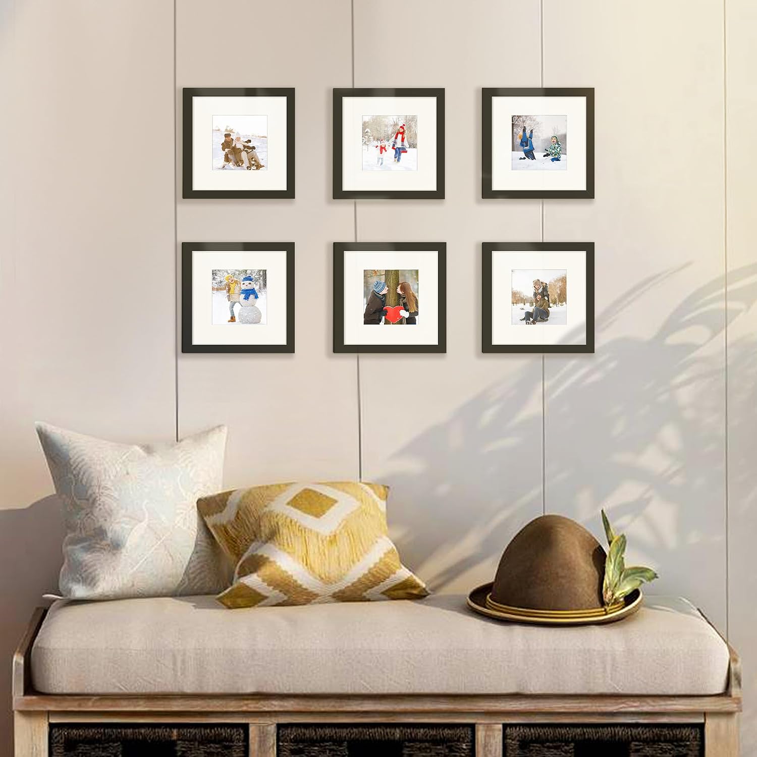 upsimples 12x12 Picture Frame, Gallery Glass Poster Frames Set of 3, Black