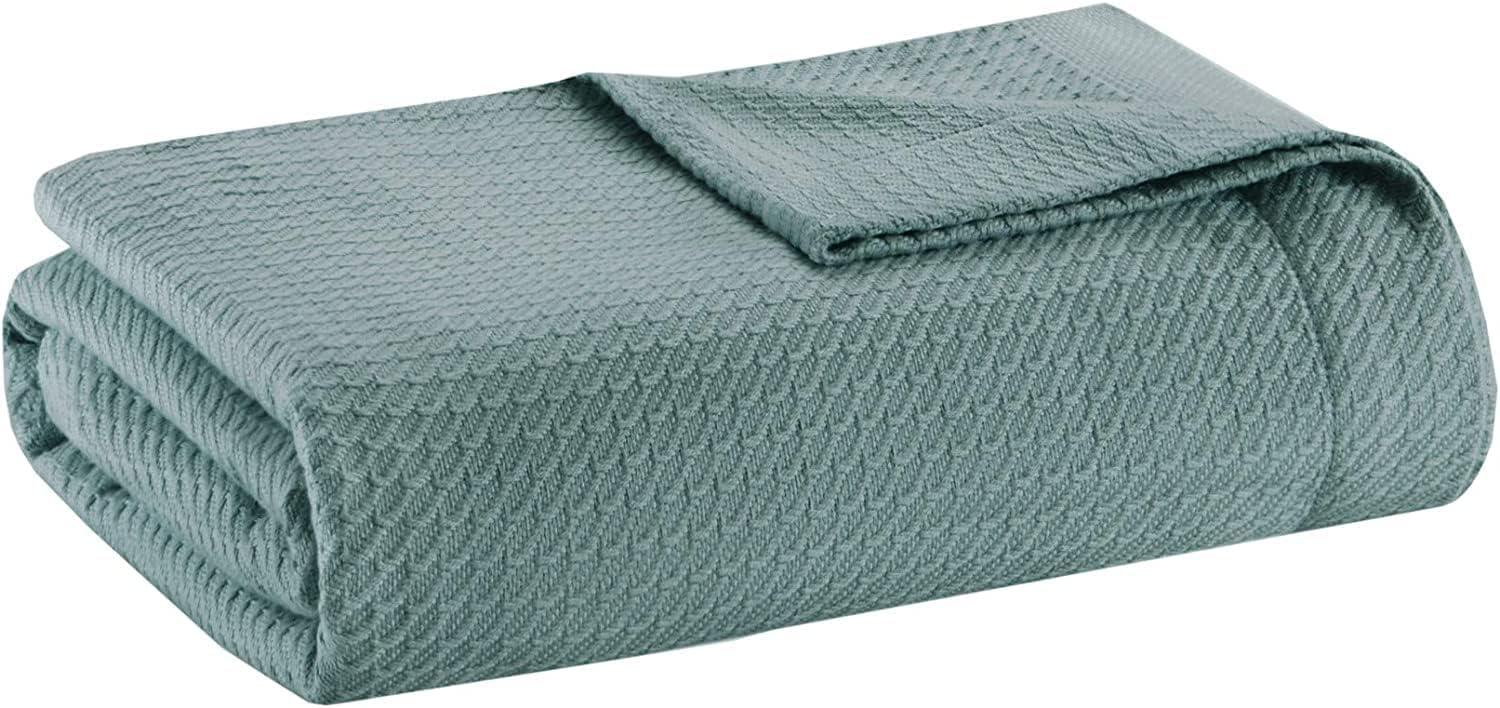 Madison Park 100% Egyptian Cotton Summer Blanket Full Queen Size Teal